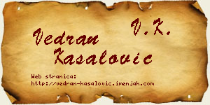Vedran Kasalović vizit kartica